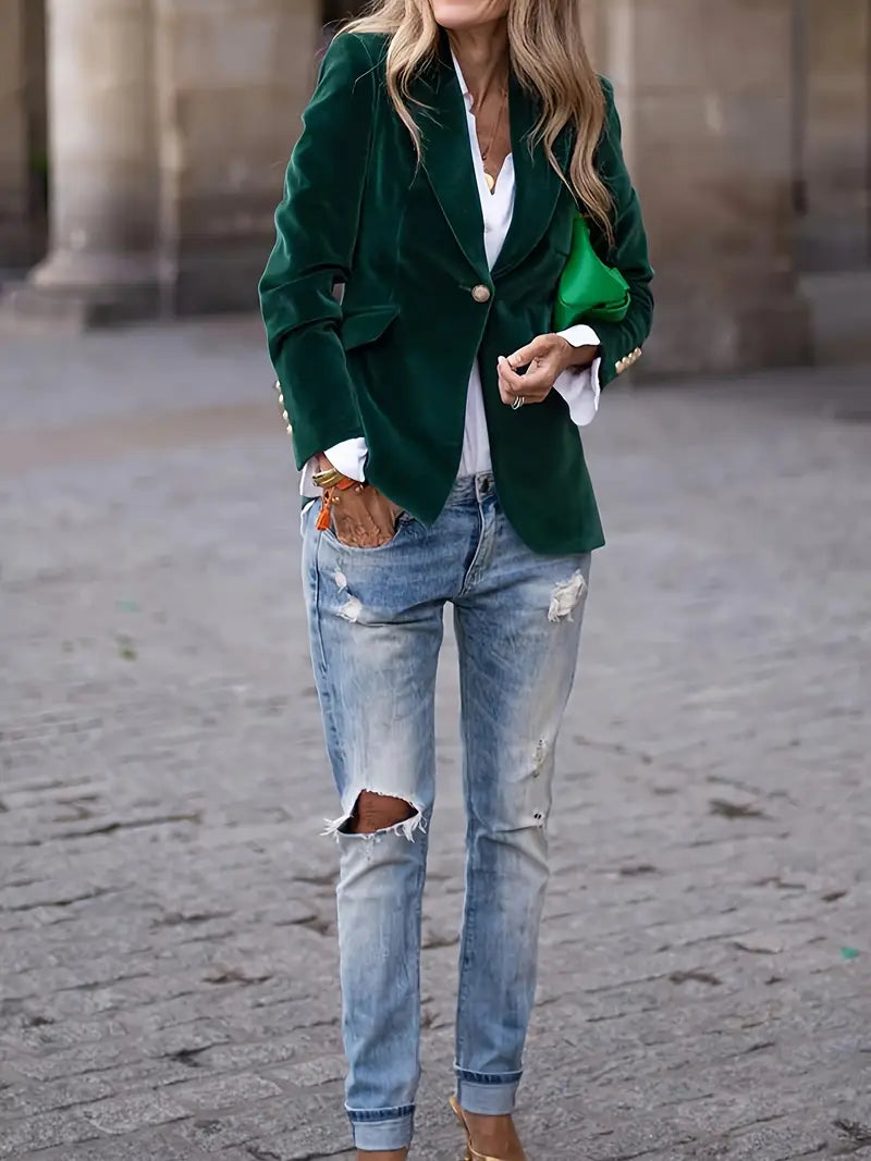 Carole | Elegant Velvet Blazer