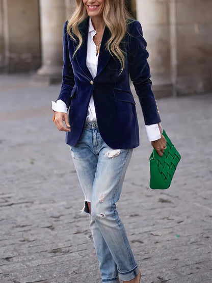 Carole | Elegant Velvet Blazer