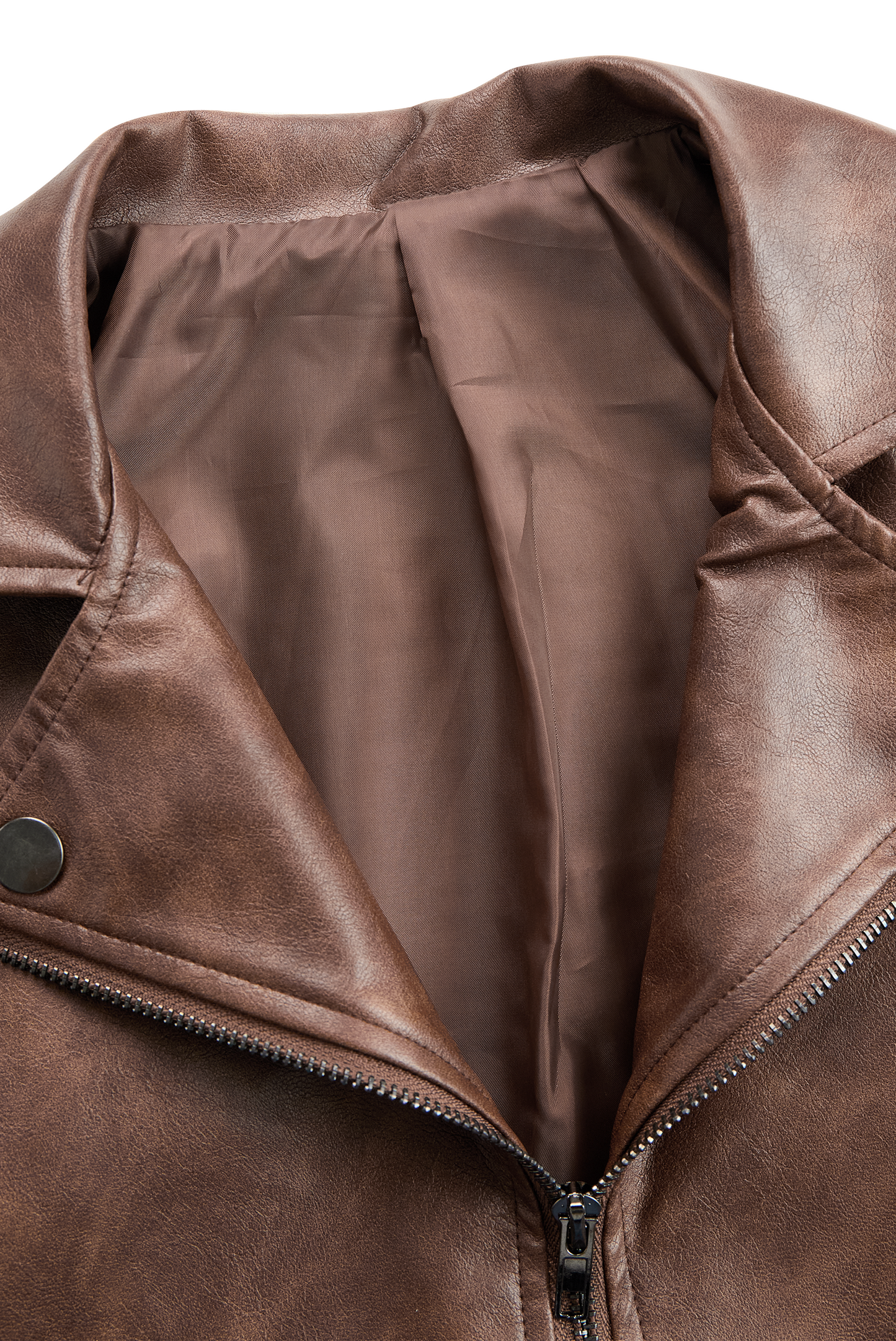 Lærke – Klassisk Brunt Læderlook Jakke