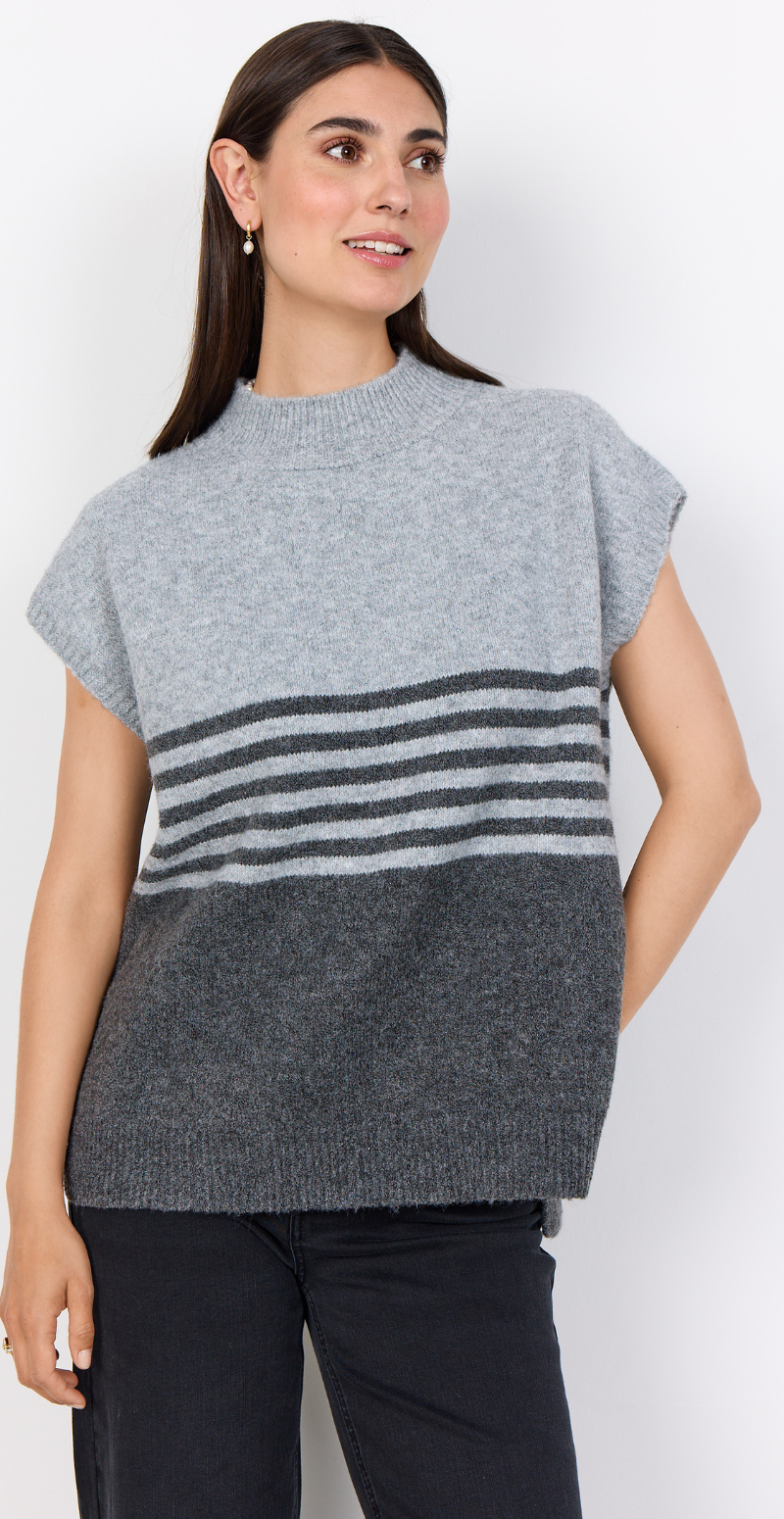 Liv – Tofarvet Uldvest i Blød Kvalitet