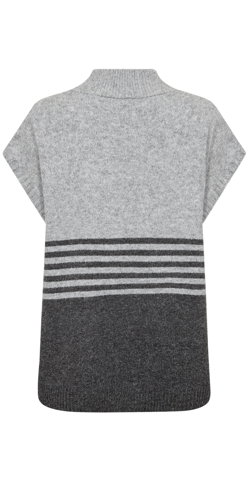 Liv – Tofarvet Uldvest i Blød Kvalitet