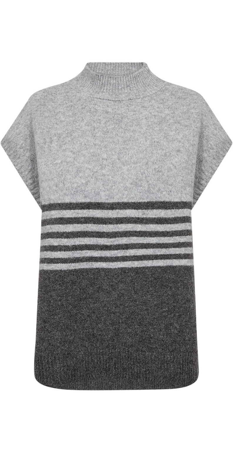 Liv – Tofarvet Uldvest i Blød Kvalitet