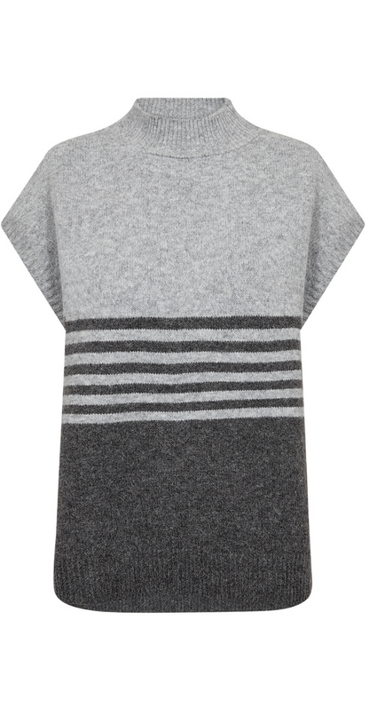 Liv – Tofarvet Uldvest i Blød Kvalitet