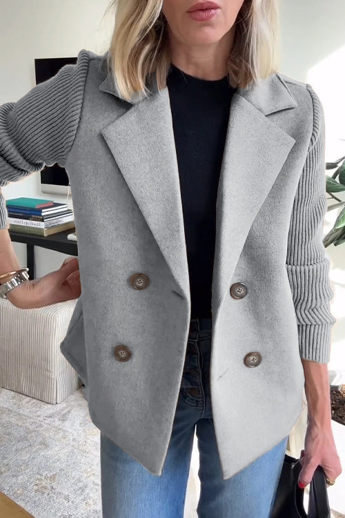 Lenora™ | Elegant Blazer med Strikkede Ærmer