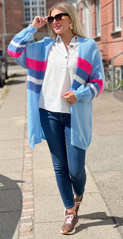 Sanna – Farverig, blød cardigan