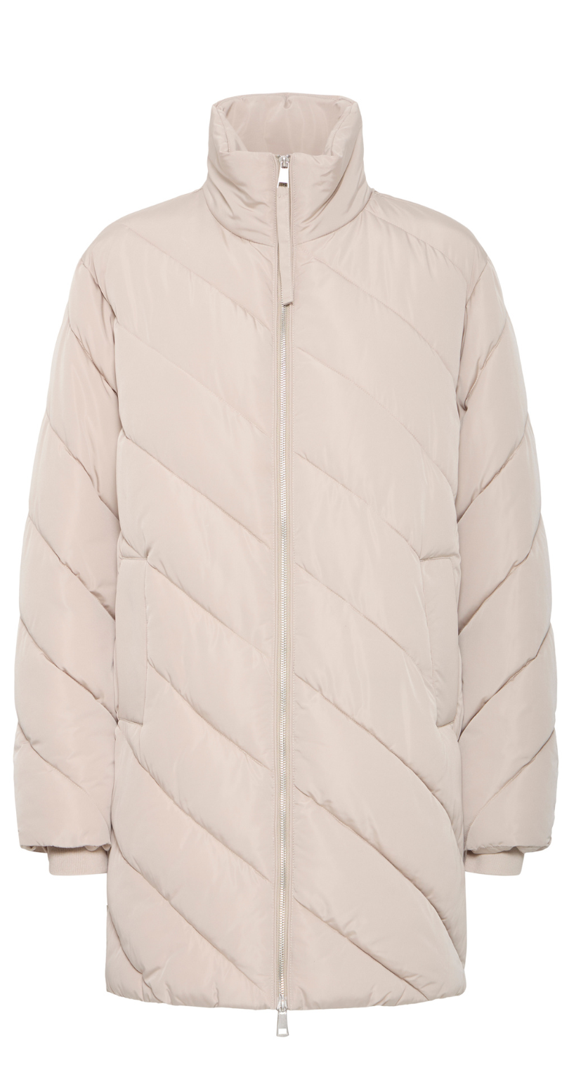 Astrid – Beige Vinterjakke med Elegant Quiltning