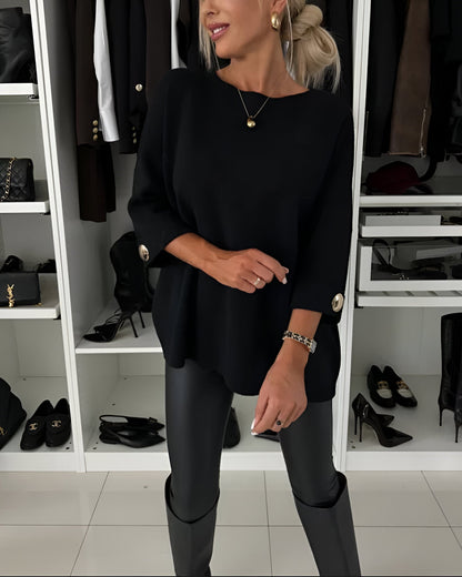 Lucía™ | Blød Sweater med Knapdetaljer