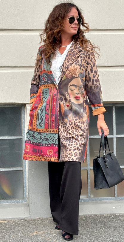 Maribel – Boheme Kunstjakke med Unikt Print