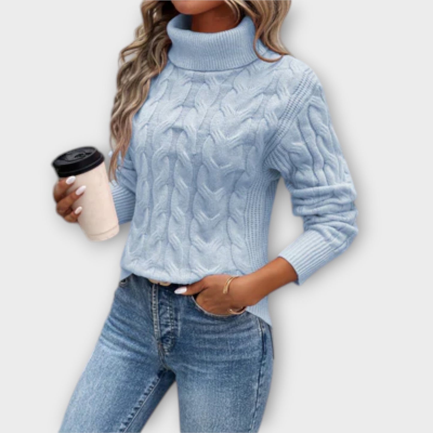 Brena™ - Elegant rullekravepullover i strik