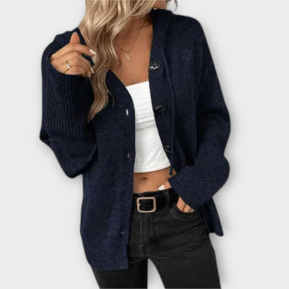 Berta™ - Elegant strikcardigan med knapper
