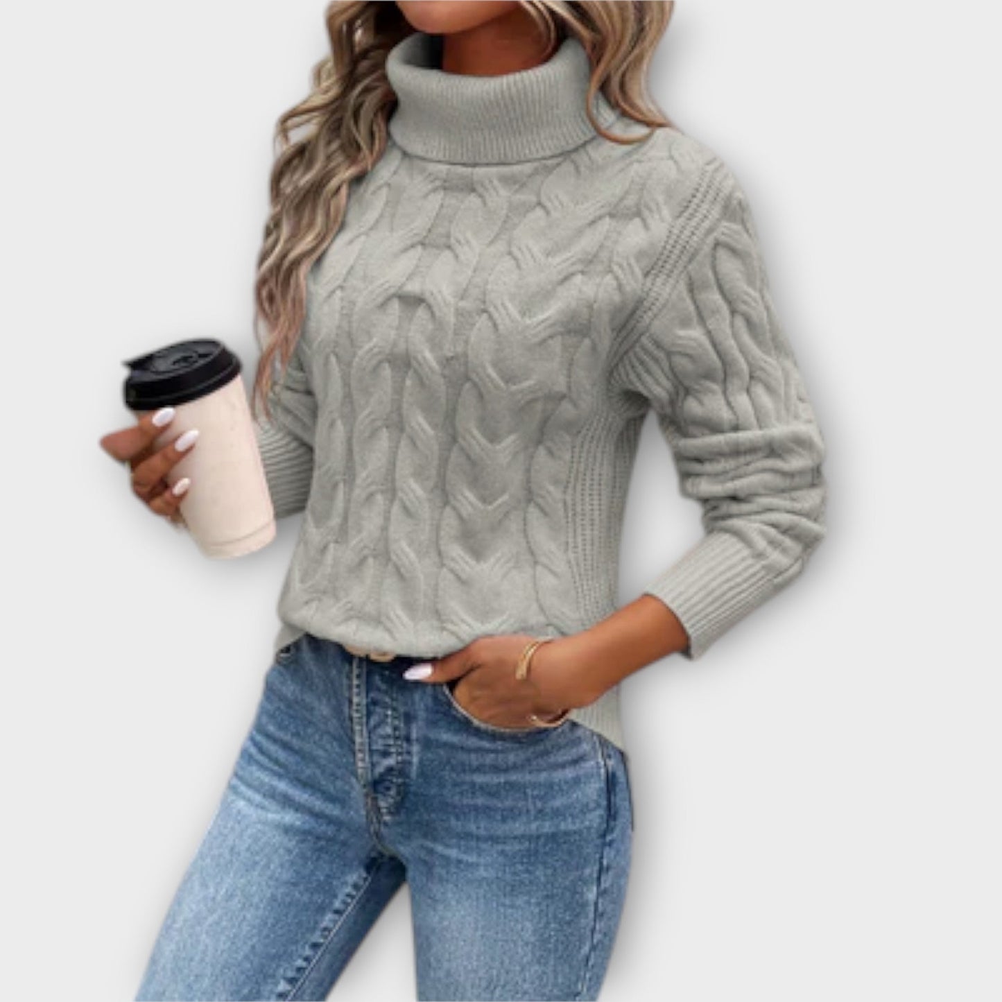 Brena™ - Elegant rullekravepullover i strik