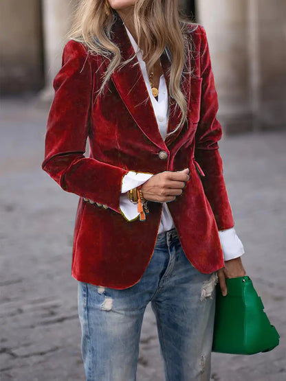 Carole | Elegant Velvet Blazer