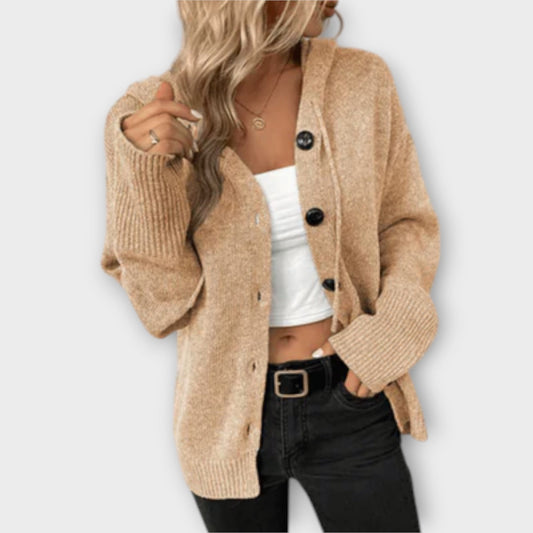 Berta™ - Elegant strikcardigan med knapper