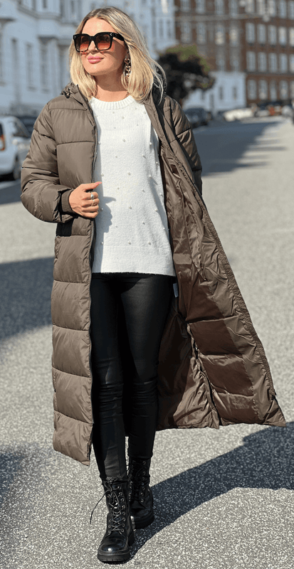 Liv – Lang Vinrød Vinterfrakke