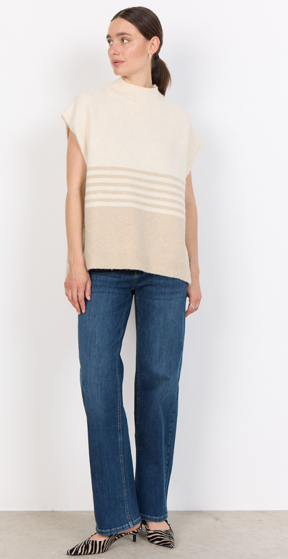 Liv – Tofarvet Uldvest i Blød Kvalitet