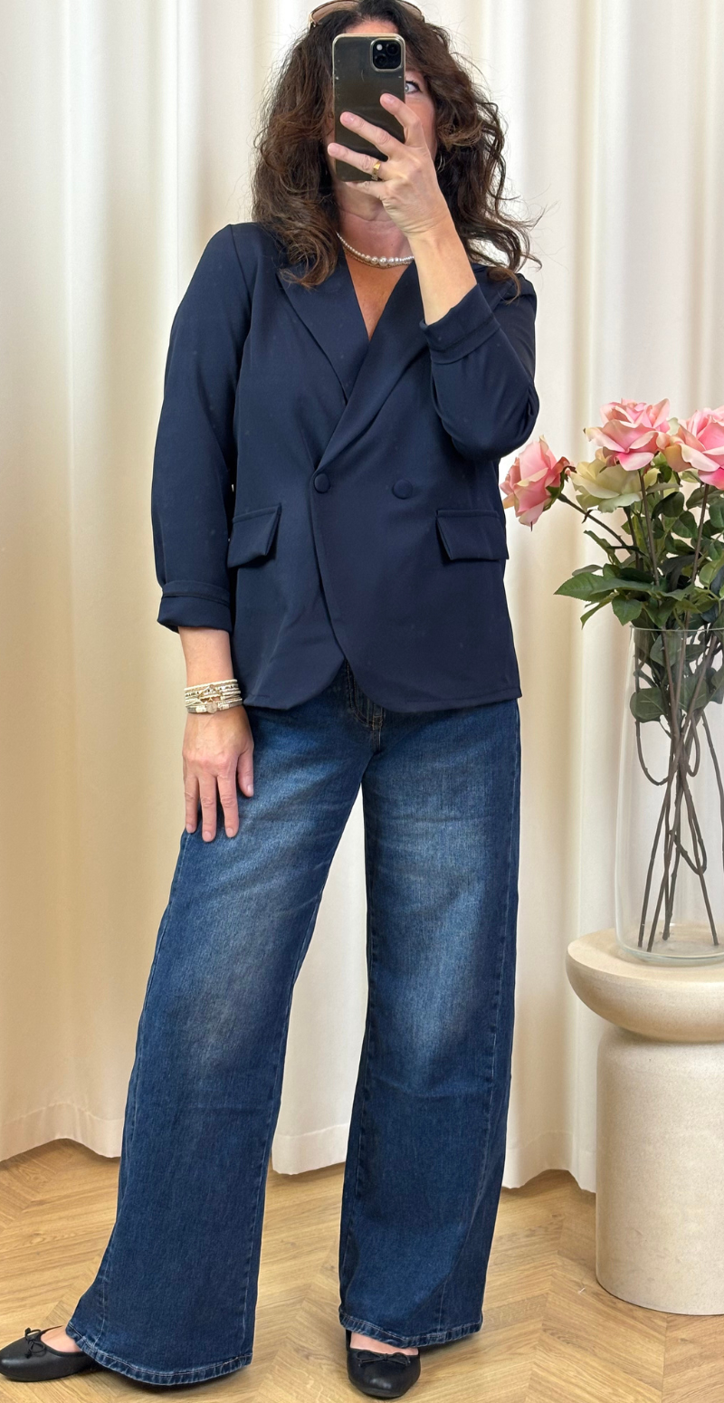 Sofie – Navy Blazer med Klassisk Pasform