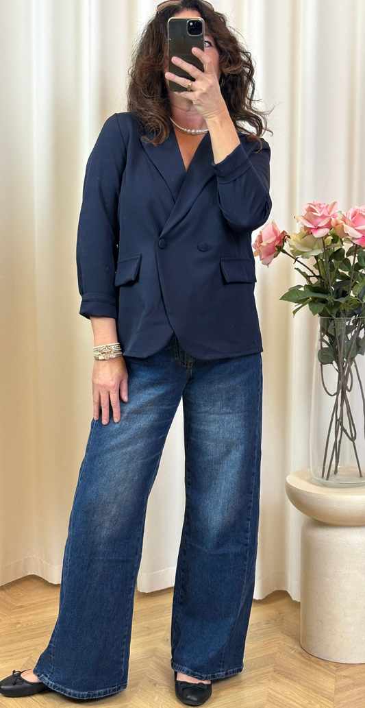 Sofie – Navy Blazer med Klassisk Pasform
