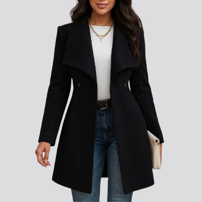 Isabella – Klassisk Uldfrakke med Elegant Snit