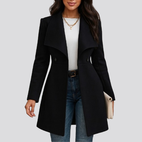 Isabella – Klassisk Uldfrakke med Elegant Snit