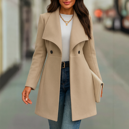 Isabella – Klassisk Uldfrakke med Elegant Snit