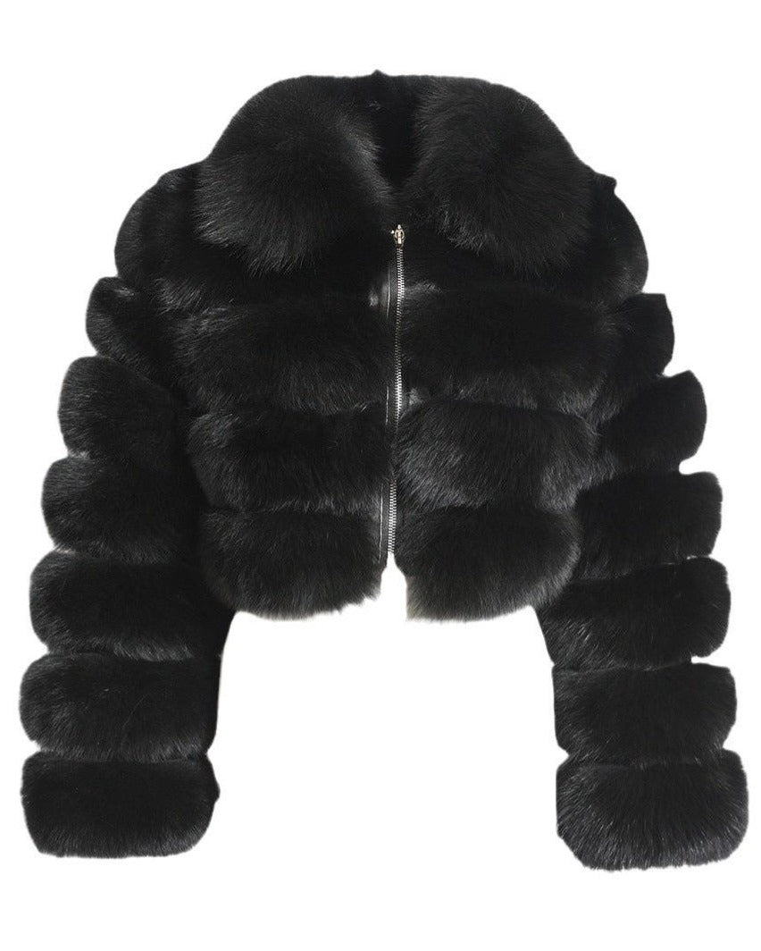 Estelle – Kort Sort Pelsjakke