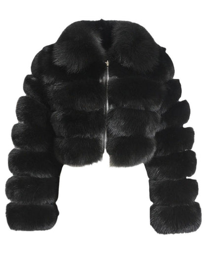 Estelle – Kort Sort Pelsjakke