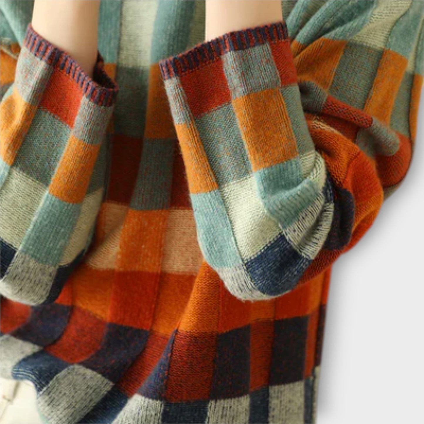 Patricia™ - Patchwork rullekrave striktrøje