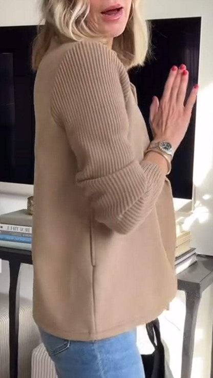 Lenora™ | Elegant Blazer med Strikkede Ærmer